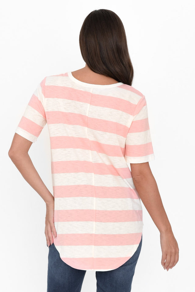 Ariana Pink Stripe Cotton Tee