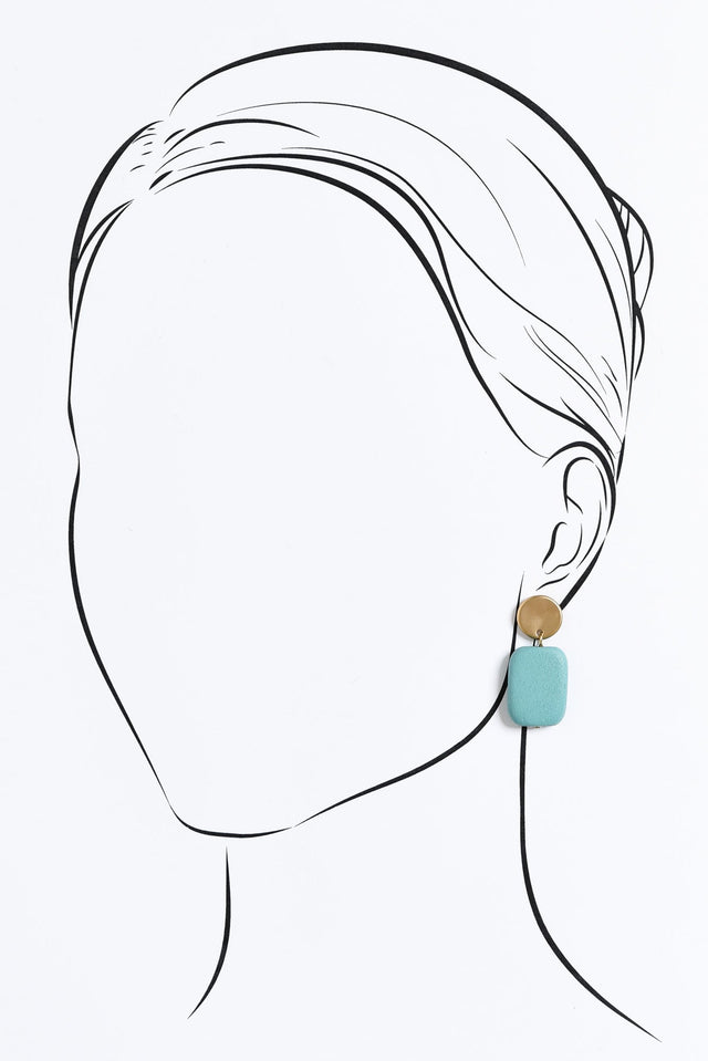 Ariel Aqua Rectangle Drop Earrings image 2