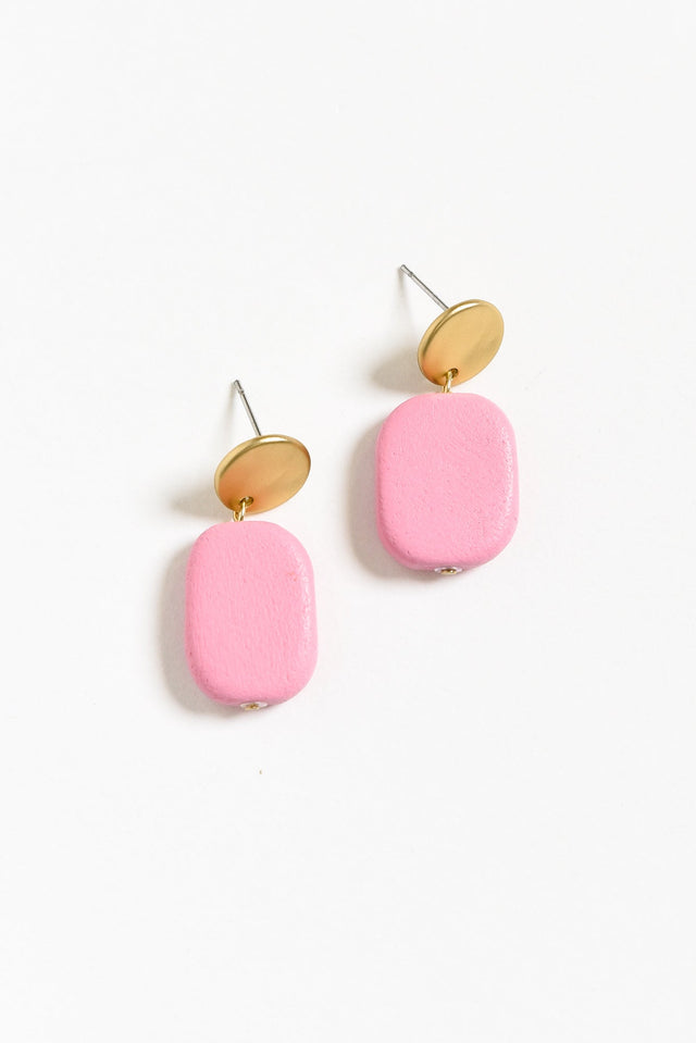 Ariel Blush Rectangle Drop Earrings