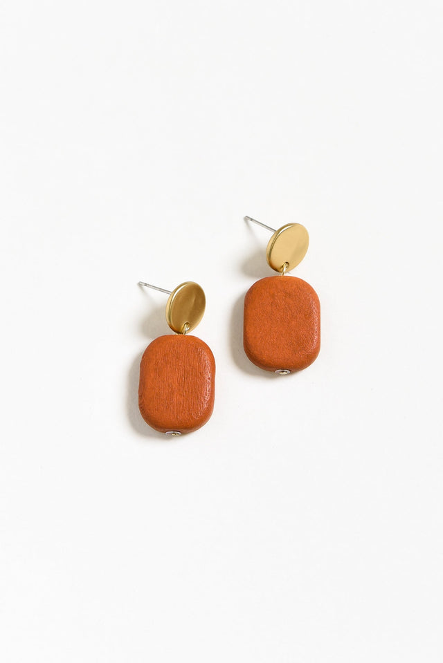 Ariel Rust Rectangle Drop Earrings