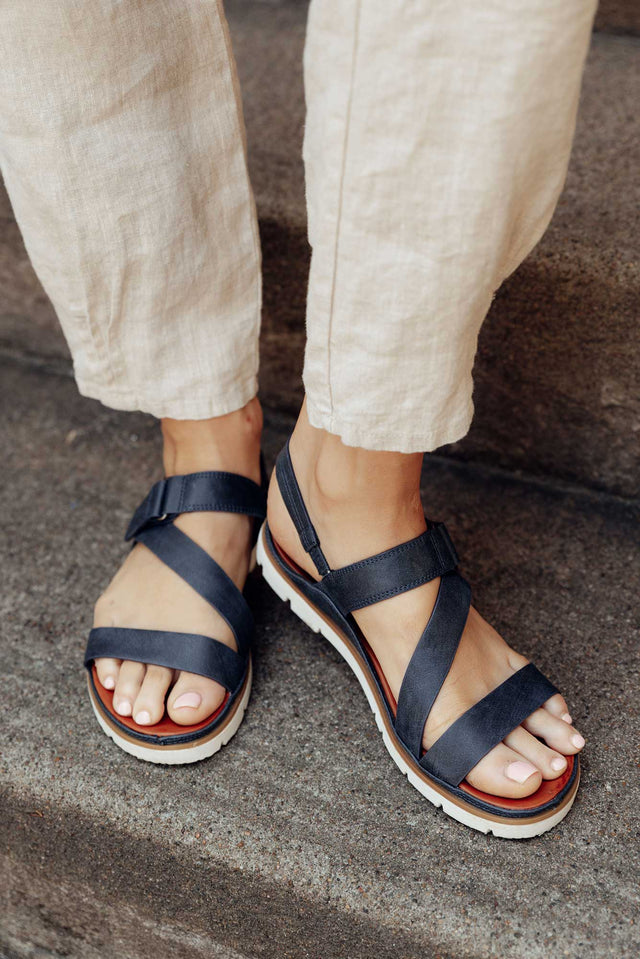 Ashli Navy Strappy Sandal image 1