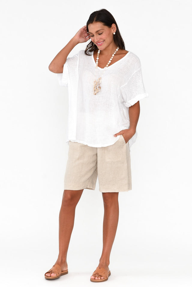 Aster Natural Linen Shorts