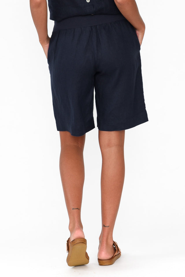 Aster Navy Linen Shorts image 4