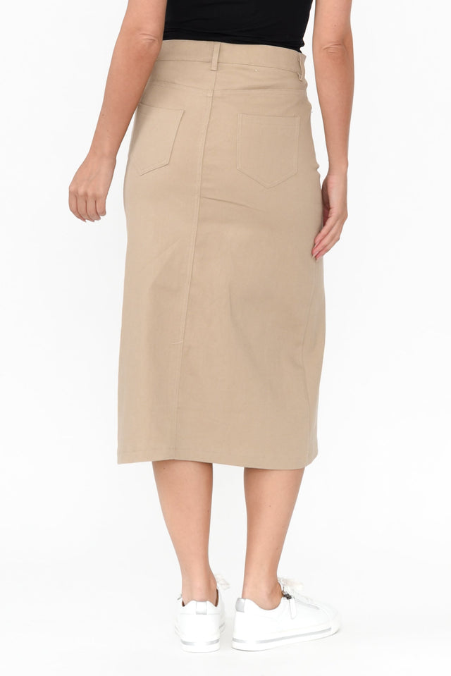 Astille Mocha Cotton Blend Skirt image 4