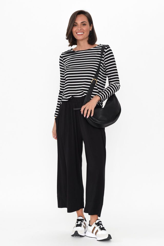 Astrid Black Bamboo Wide Leg Pants image 7