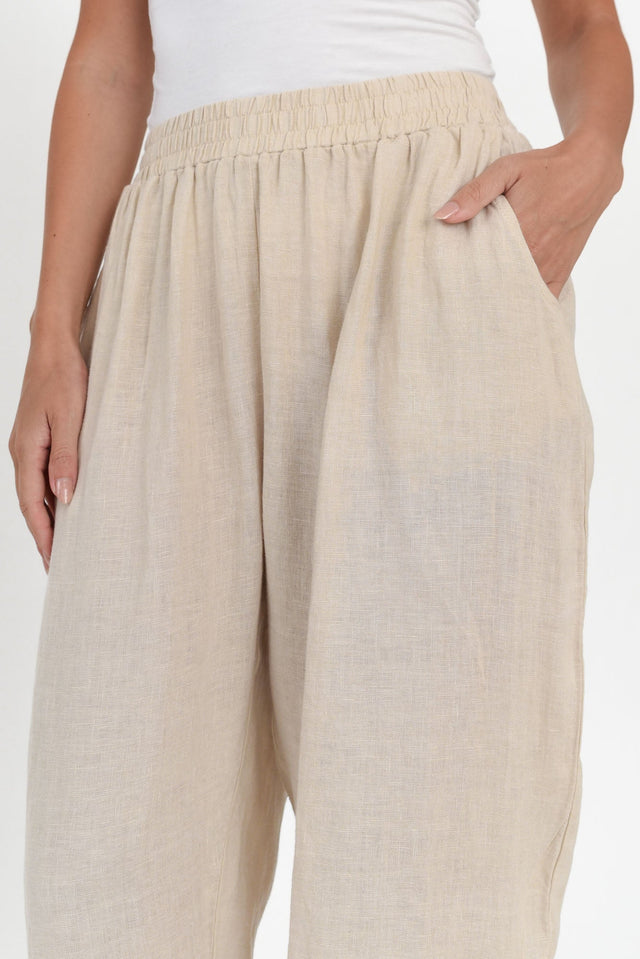 Ataya Beige Linen Pants