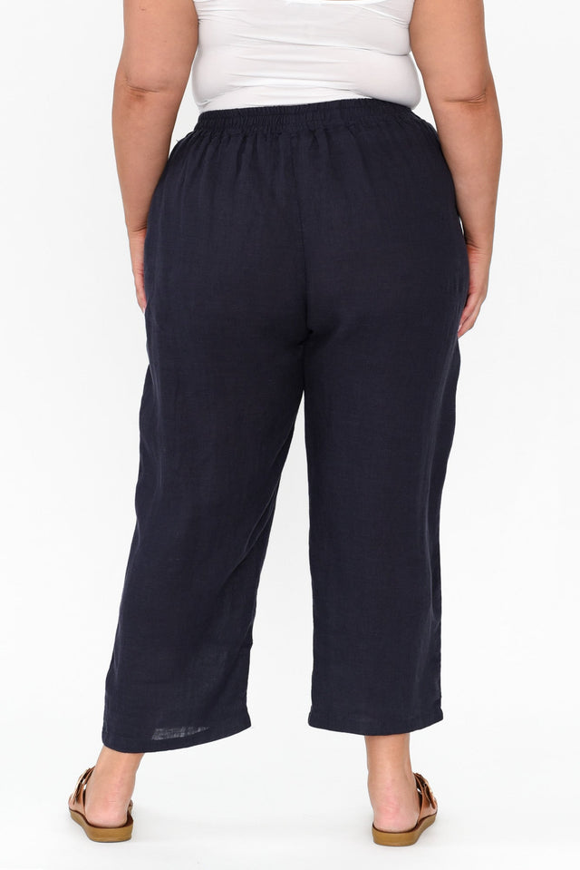 Ataya Navy Linen Pants