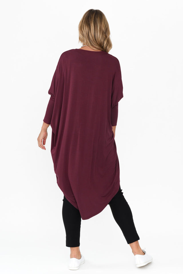 Aubrey Burgundy Bamboo Cocoon Cardigan