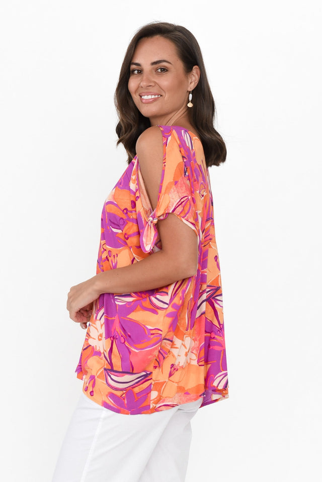 Avalee Pink Bloom Cold Shoulder Top image 5