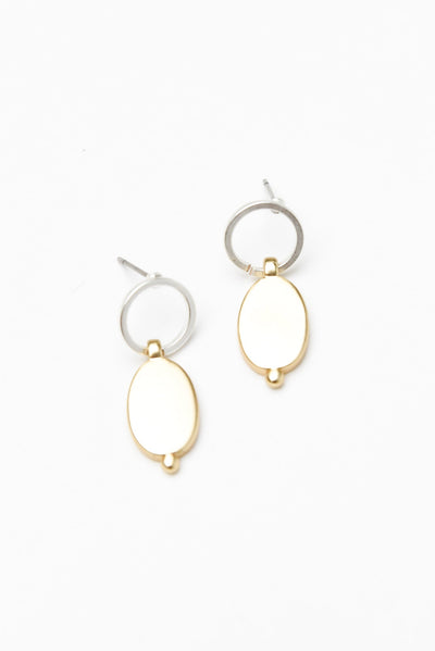 Ayelet Silver Oval Drop Earrings