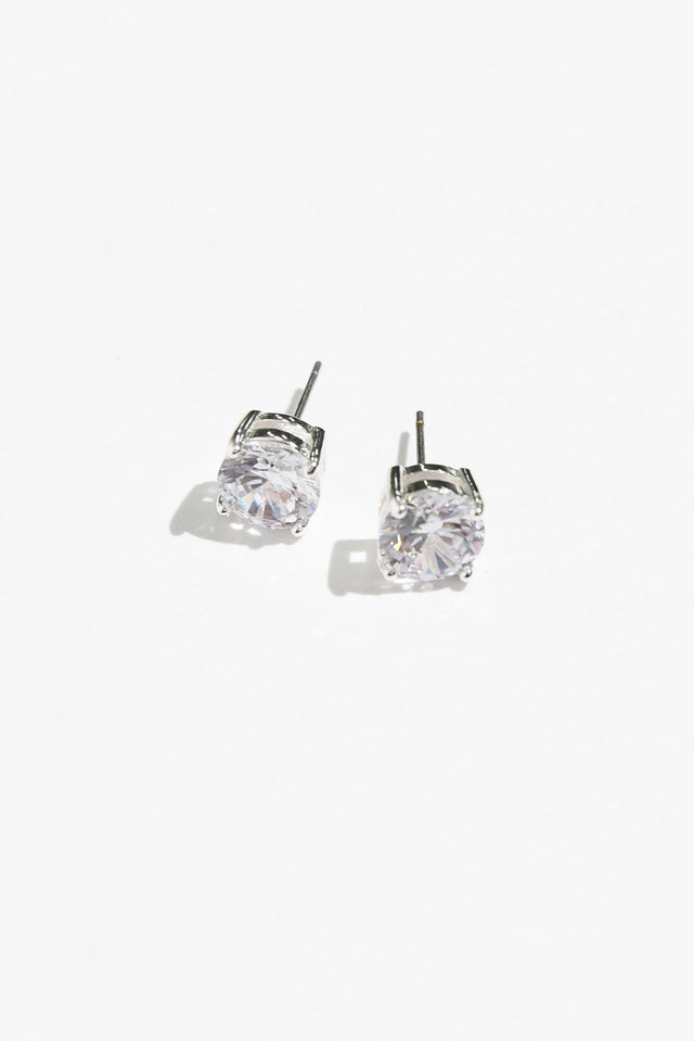 Ballet Silver Diamante Stud Earrings