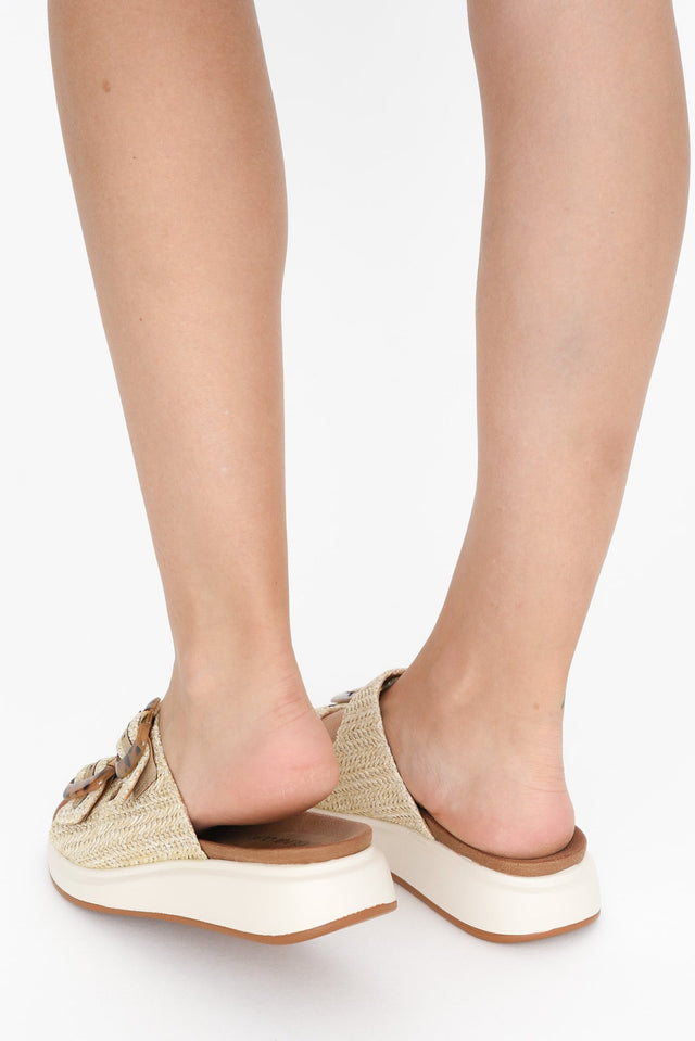 Beacon Beige Raffia Platform Slide image 7