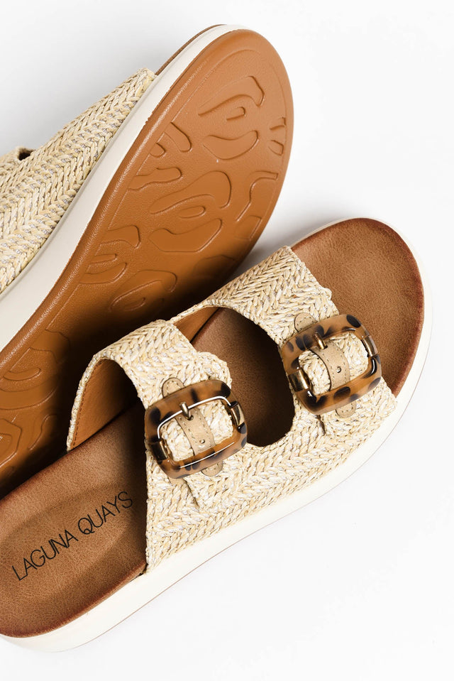 Beacon Beige Raffia Platform Slide image 6