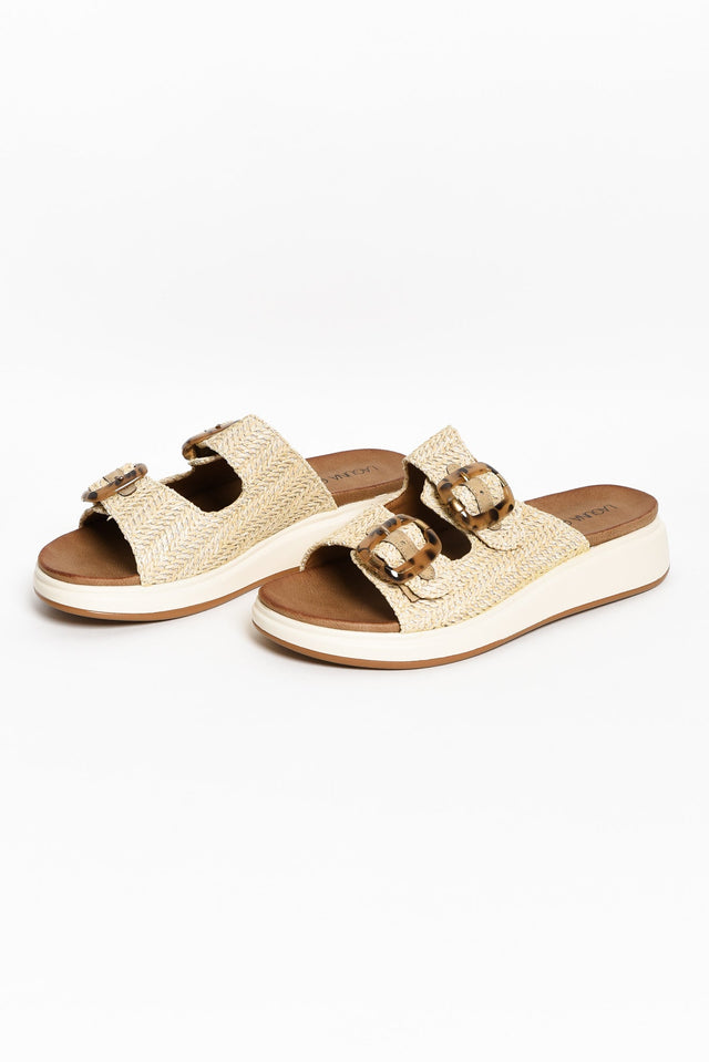 Beacon Beige Raffia Platform Slide image 2