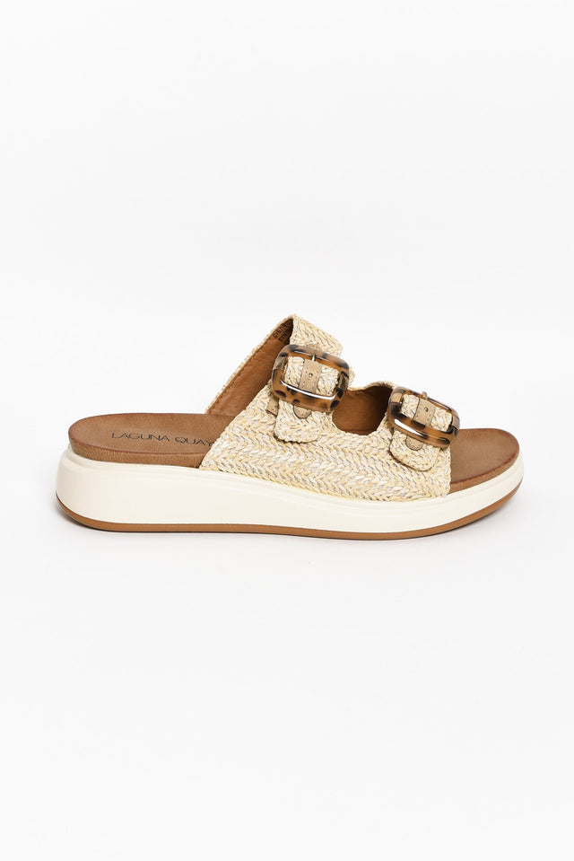 Beacon Beige Raffia Platform Slide image 5