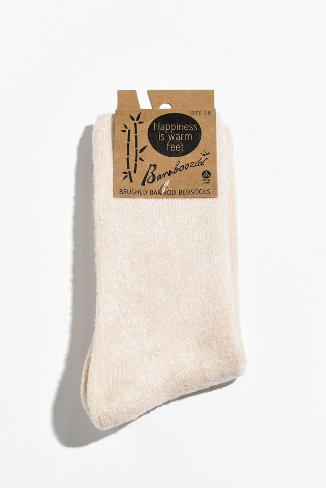 Beige Bamboo Bed Socks image 1