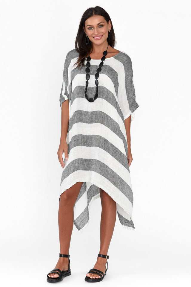 Belize Black Stripe Linen Kaftan image 7