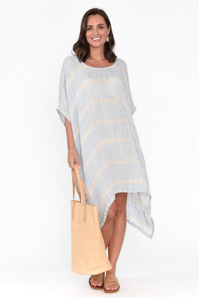 Belize Blue Stripe Linen Kaftan banner image