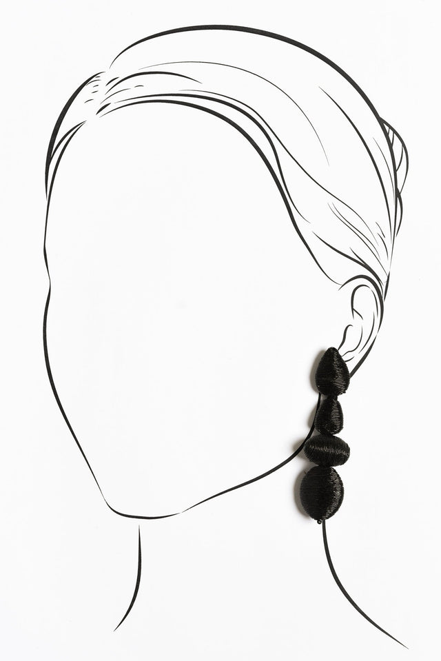 Berry Black Tiered Drop Earrings