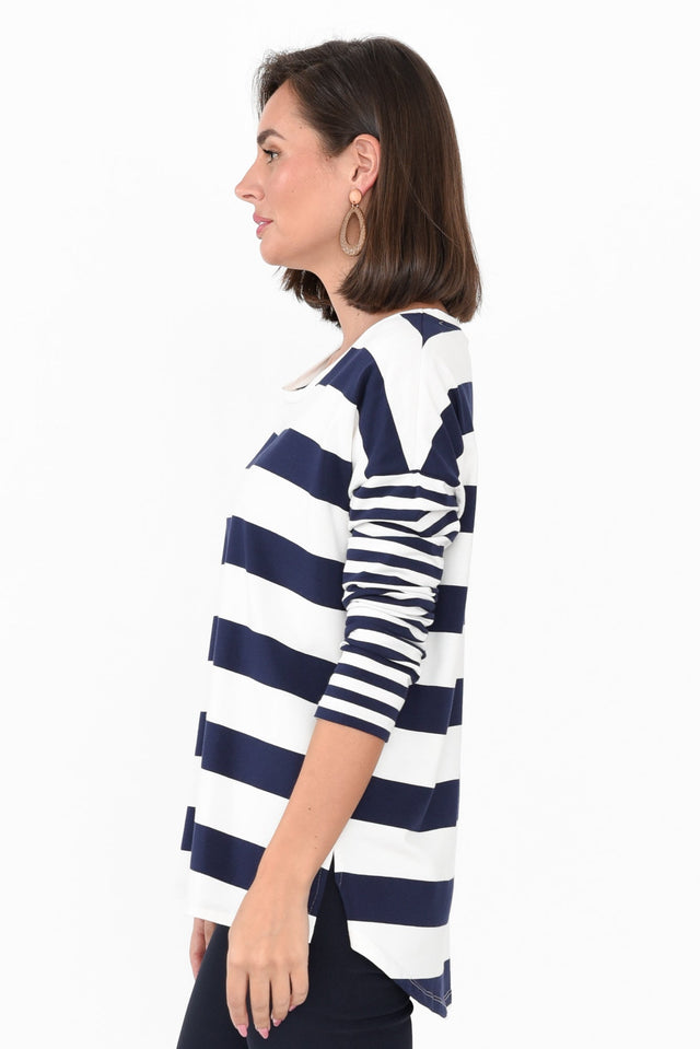 Betty Nautical Stripe Cotton Long Sleeve Tee image 4