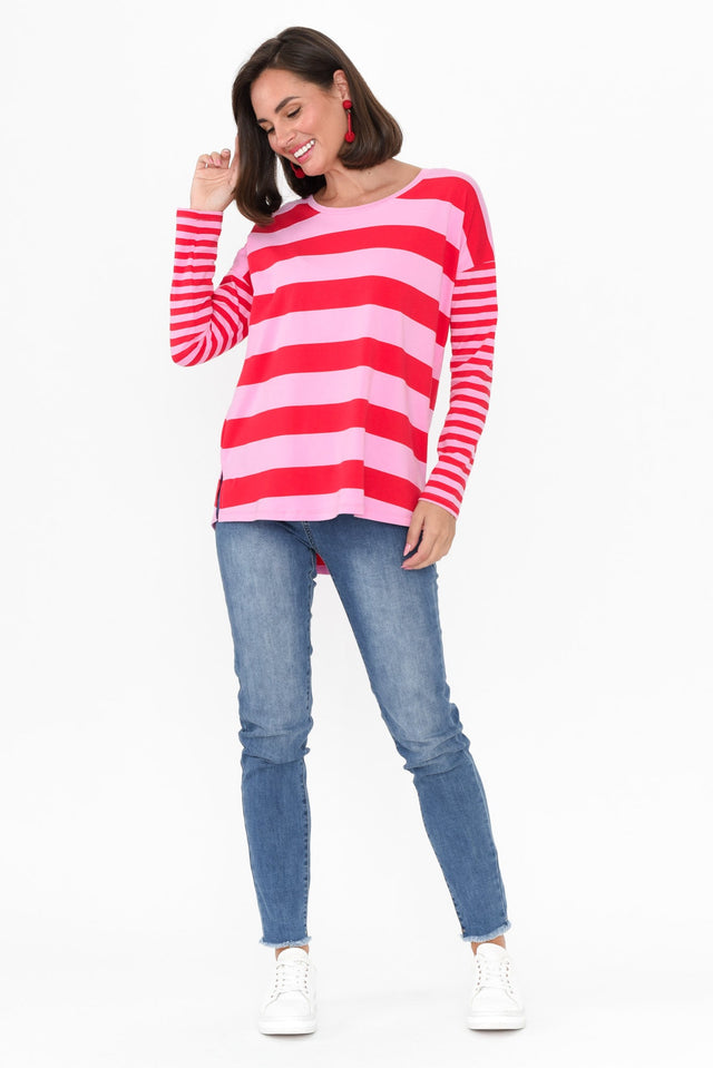 Betty Red Stripe Cotton Long Sleeve Tee image 3