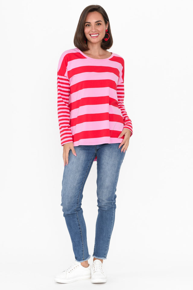 Betty Red Stripe Cotton Long Sleeve Tee