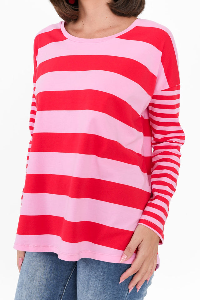 Betty Red Stripe Cotton Long Sleeve Tee image 6