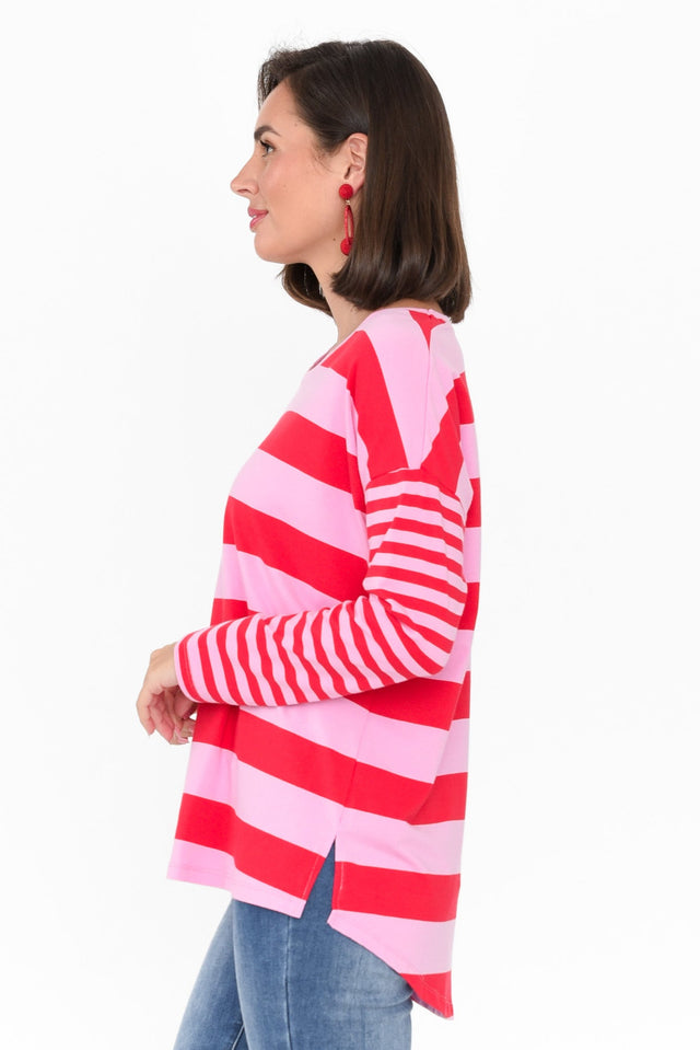 Betty Red Stripe Cotton Long Sleeve Tee image 4