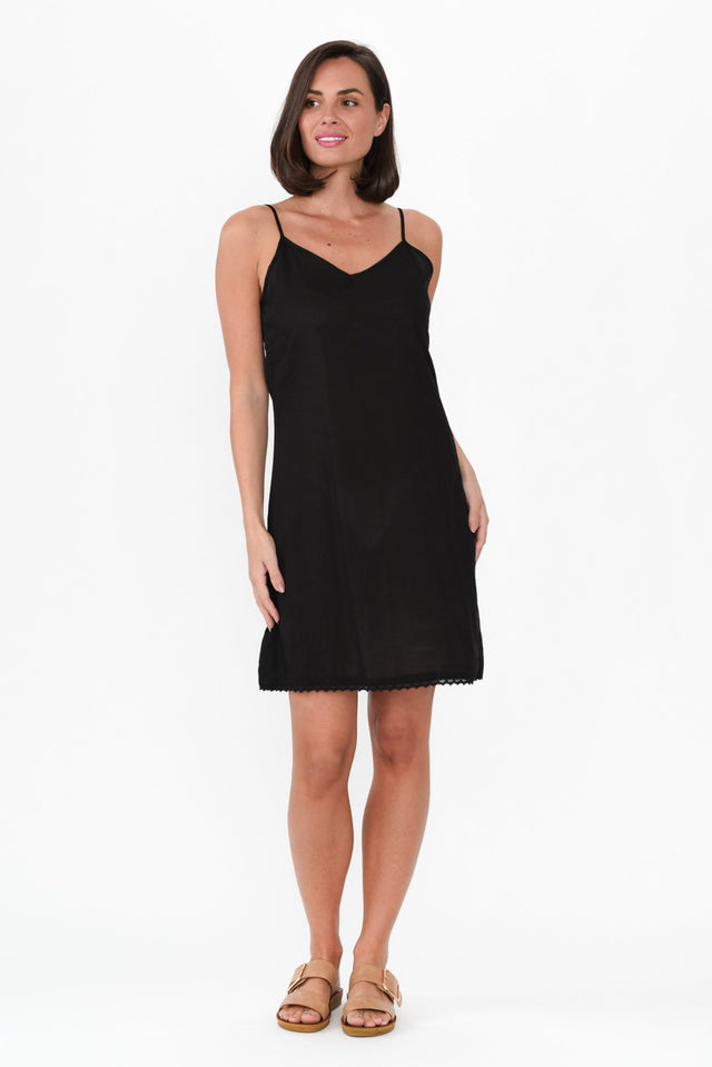 Black Cotton Slip Dress image 2