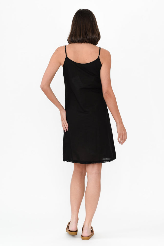 Black Cotton Slip Dress image 4