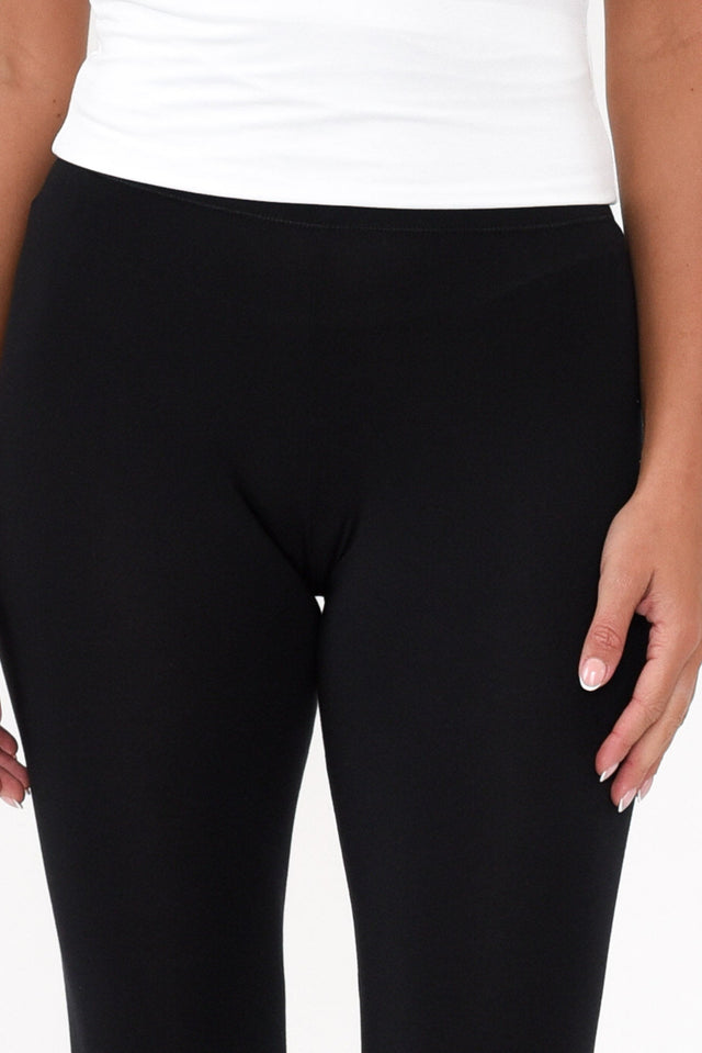 Black Micro Modal Stretch Leggings image 5