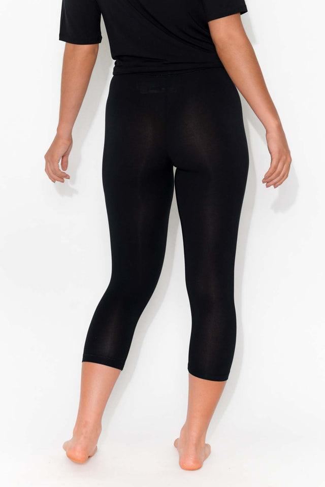 Black Micro Modal 3/4 Leggings image 3