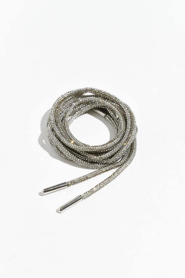 Bling Silver Diamonte Shoe Laces image 1