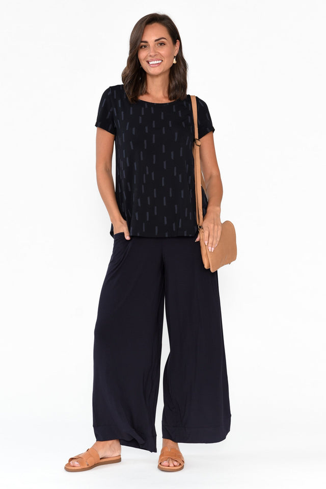 Lola Navy Micro Modal Wide Leg Pants banner image