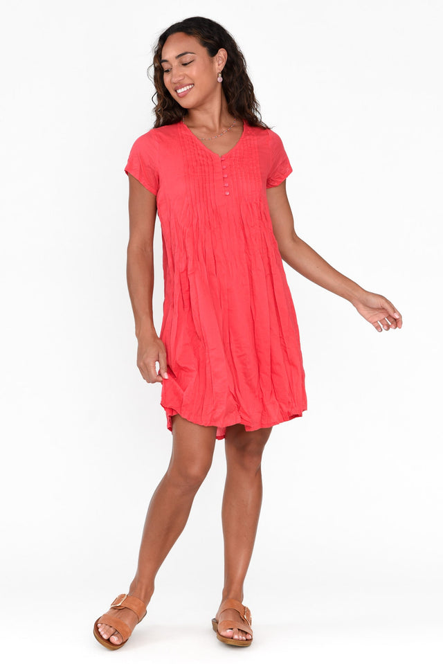 Bobbie Cherry Crinkle Cotton Dress