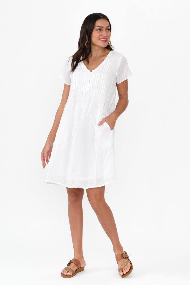 Bobbie White Crinkle Cotton Dress