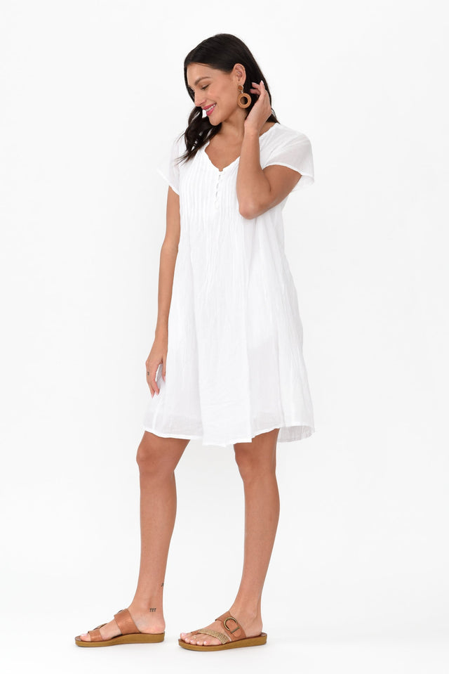 Bobbie White Crinkle Cotton Dress