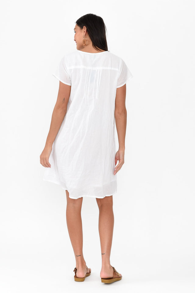 Bobbie White Crinkle Cotton Dress image 4