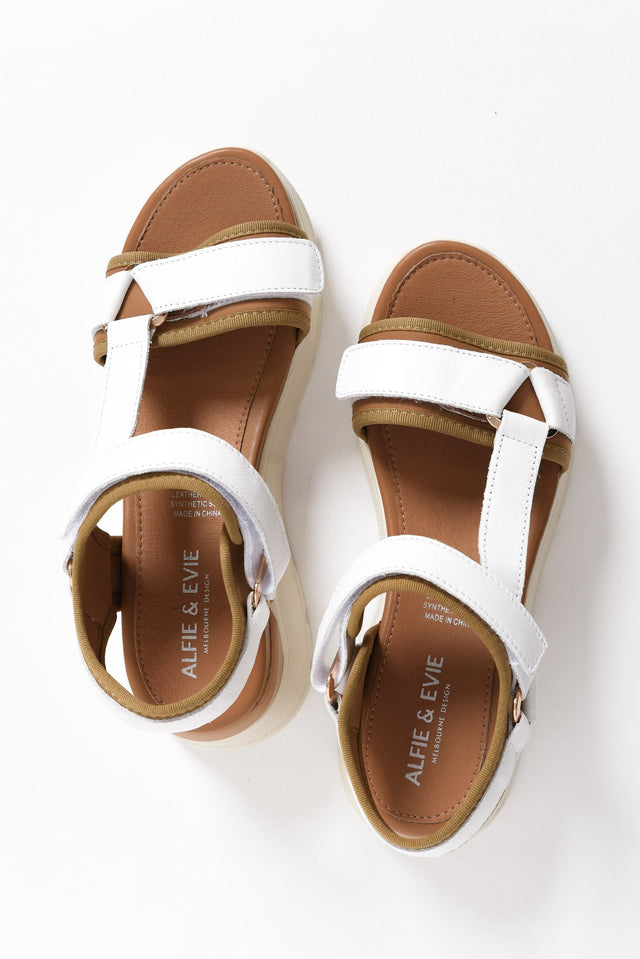 Bolton White Leather Velcro Sandal image 6