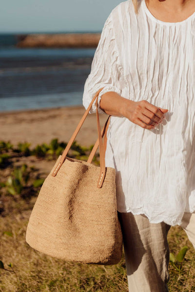 Bory Natural Raffia Shoulder Bag