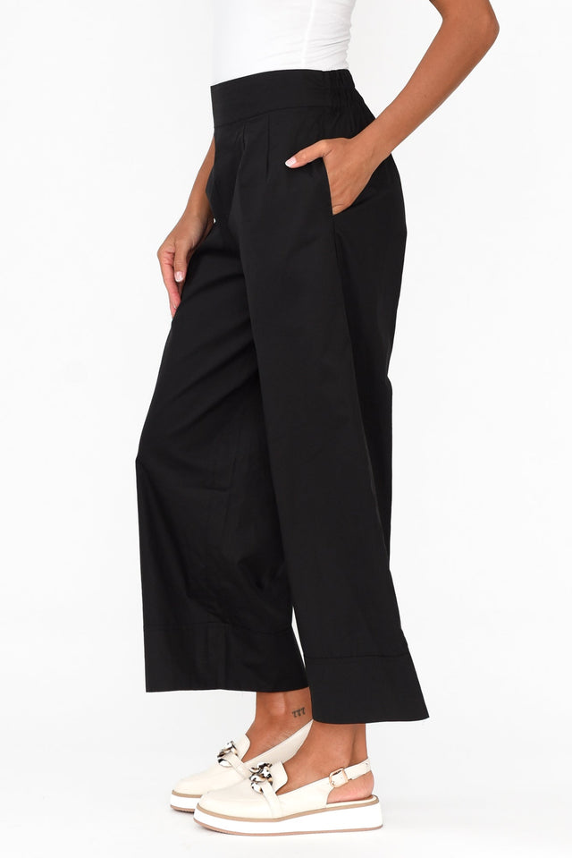 Bradie Black Cotton Wide Leg Pants image 3