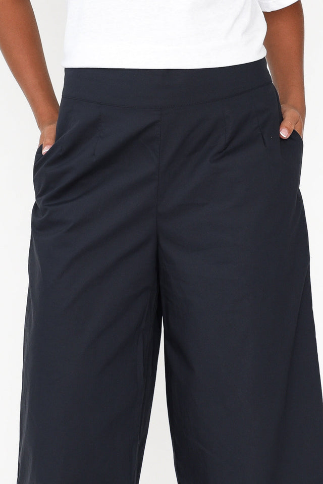 Bradie Navy Cotton Wide Leg Pants image 3