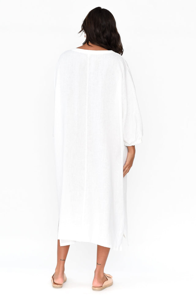 Bradshaw White Linen Pocket Dress image 4