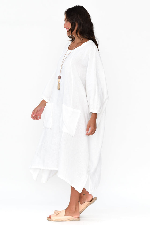 Bradshaw White Linen Pocket Dress image 3