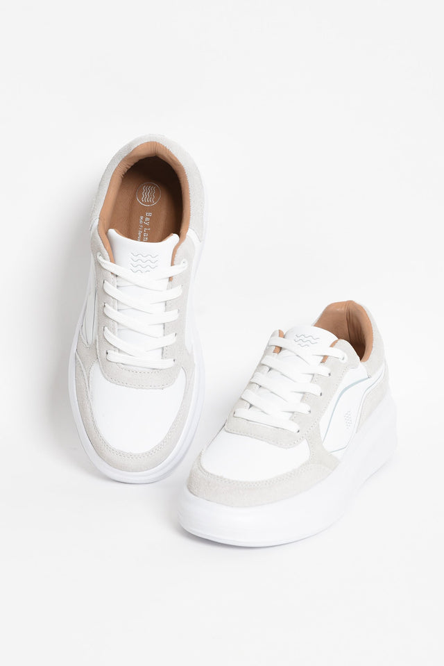 Breeze White Leather Platform Sneaker image 1