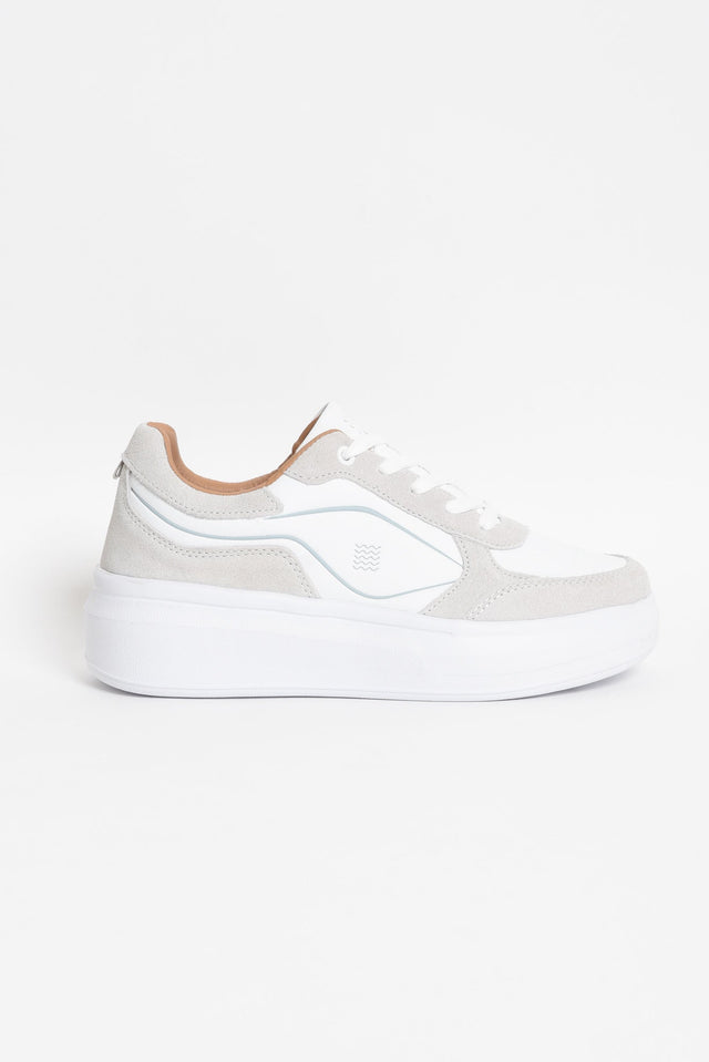 Breeze White Leather Platform Sneaker image 3