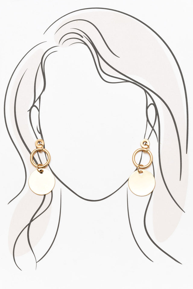 Bridget Gold Ring Drop Earrings image 2