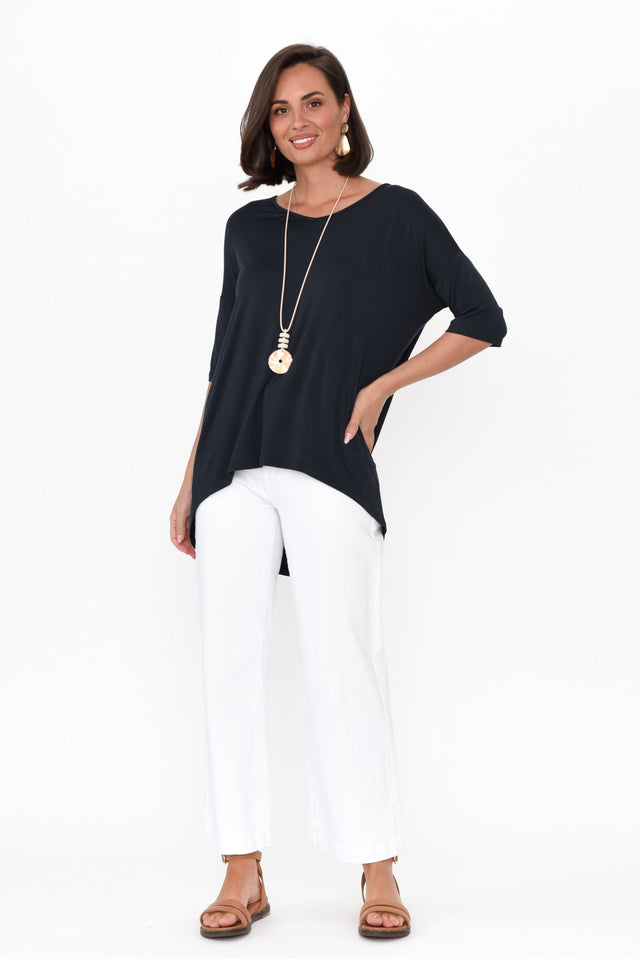 Brielle Charcoal Bamboo V Neck Top