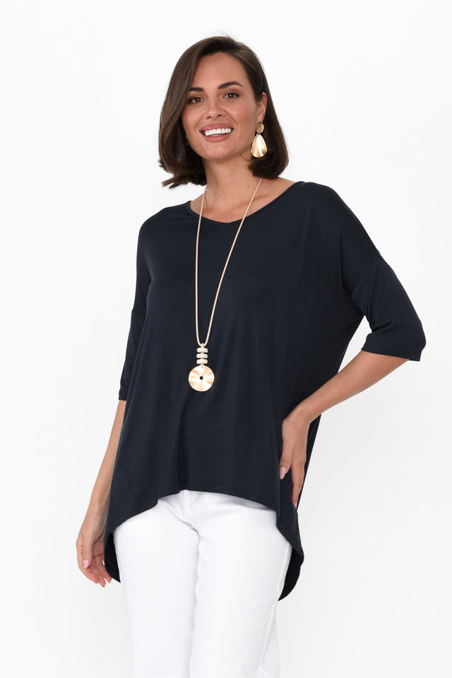 Brielle Charcoal Bamboo V Neck Top image 1