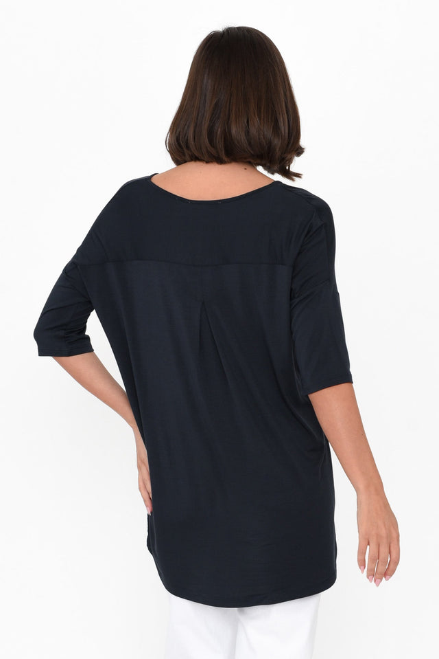Brielle Charcoal Bamboo V Neck Top image 5